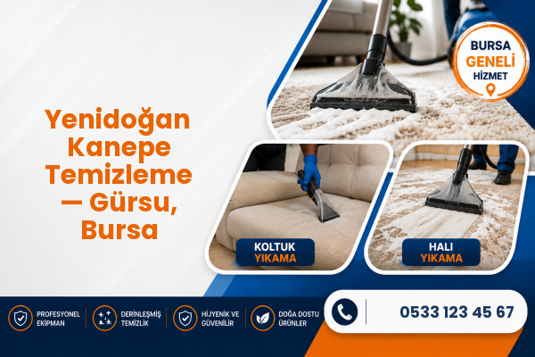 Yenidoğan Kanepe Temizleme — Gürsu, Bursa